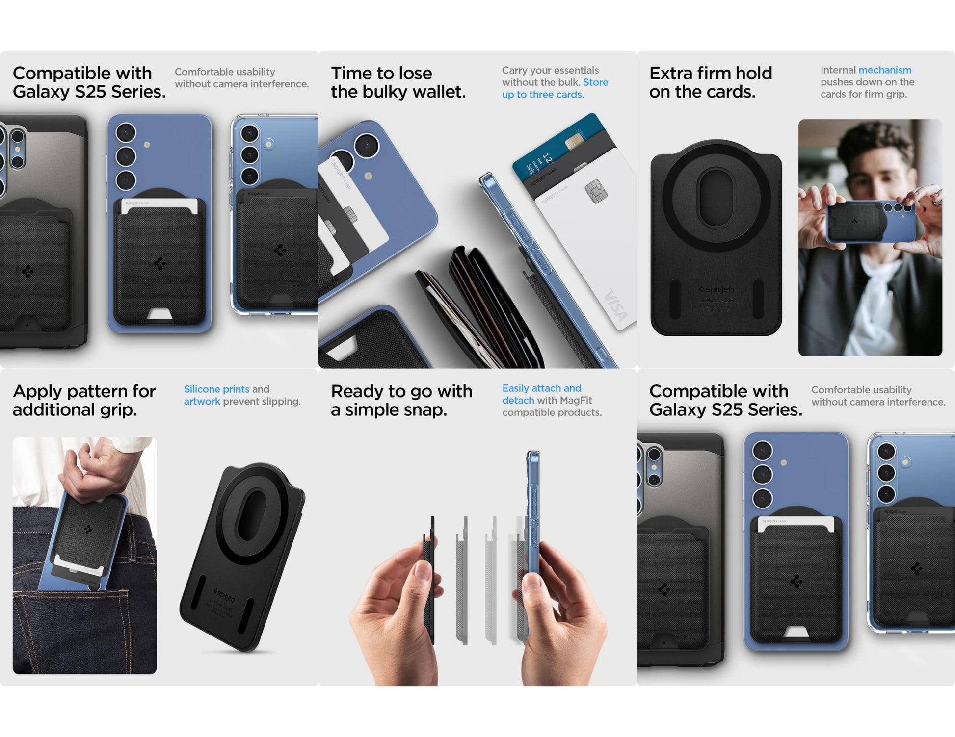 Spigen Urban Fit Mag Fit card holder 3 cards nylon Qatar