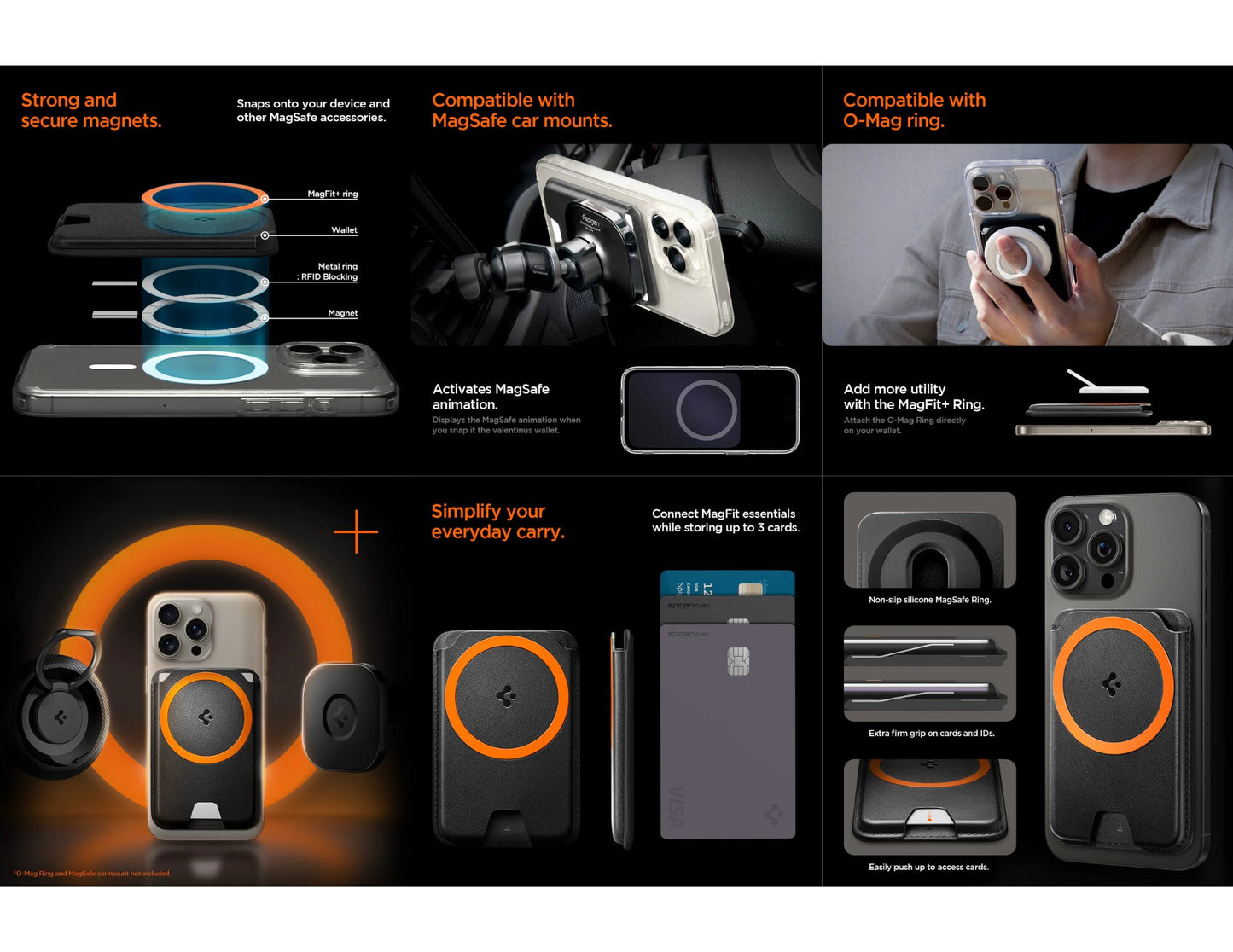 Spigen Valentinus MagSafe card holder 3 cards vegan leather Qatar