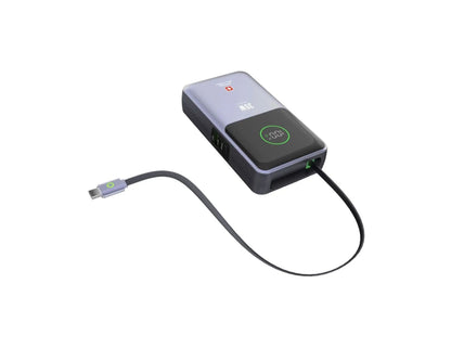 Swiss Military 10,000mAh Portable Power Bank with Integrated Retractable USB-C Cable 35W