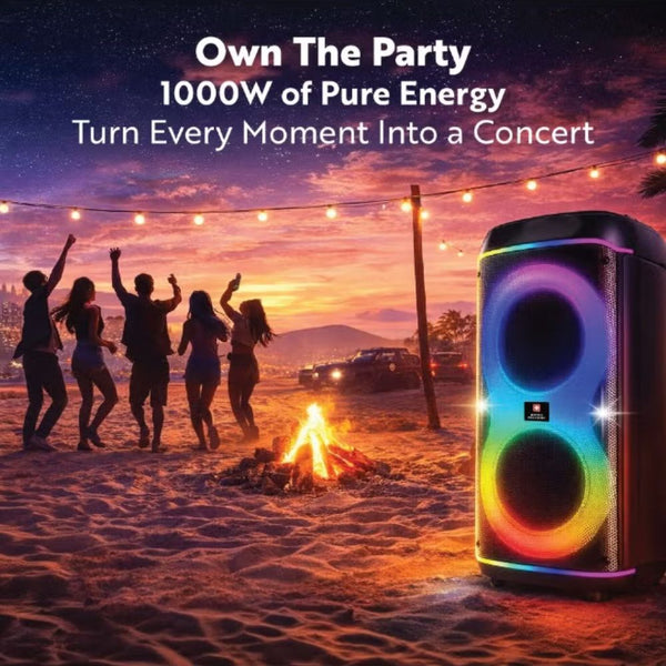 Swiss Military 1000W portable wireless party speaker with dual karaoke microphones and RGB lights Qatar