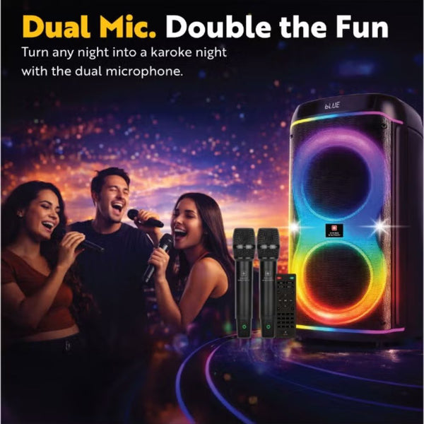 Swiss Military 1000W portable wireless party speaker with dual karaoke microphones and RGB lights Qatar