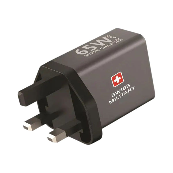 Swiss Military 65W GaN dual port USB-C PD wall charger Gray Qatar