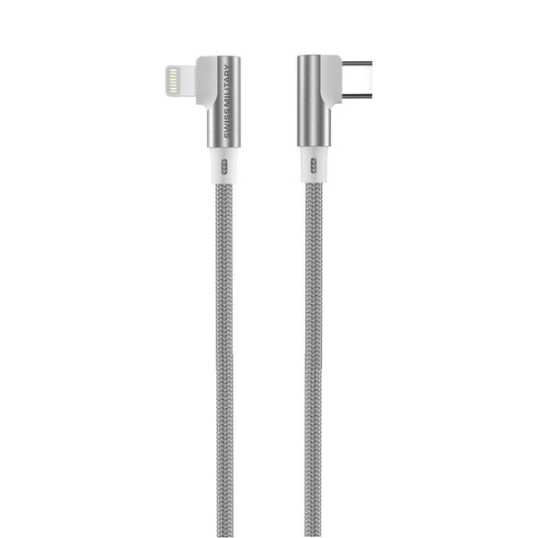 Swiss Military 20W 2M USB-C to Lightning L-shaped braided cable White Qatar