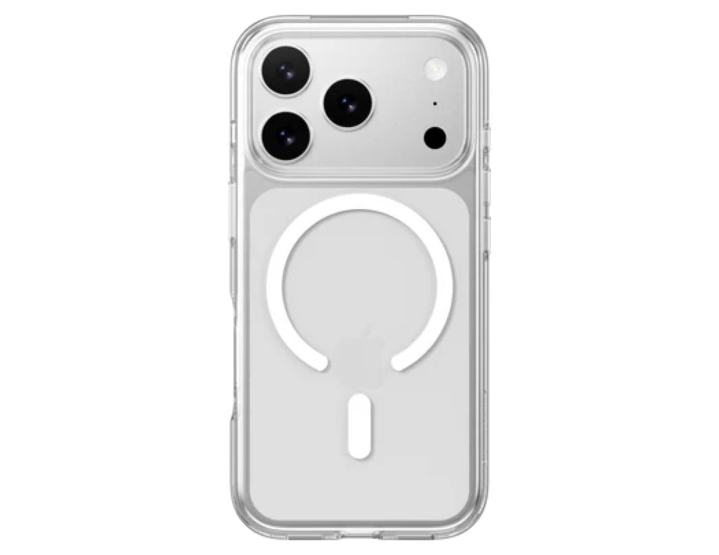 SwitchEasy Crush M C-Ring MagSafe clear case for iPhone 17 Pro/Pro Max, crystal clear w/ C-Ring magnetic array, AIR-BARRIER technology, 16ft drop rating, at Thabthaba Store Qatar
