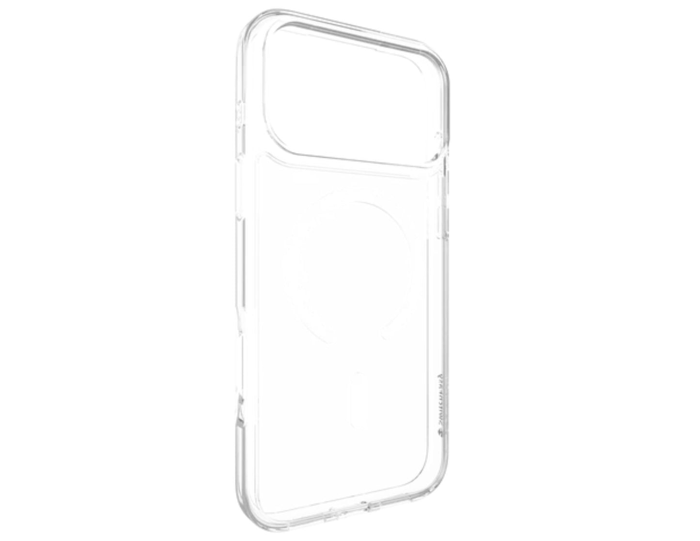 SwitchEasy Crush M C-Ring MagSafe clear case for iPhone 17 Pro/Pro Max, crystal clear w/ C-Ring magnetic array, AIR-BARRIER technology, 16ft drop rating, at Thabthaba Store Qatar