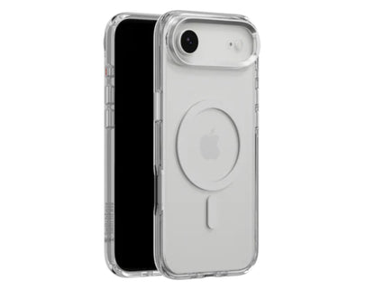 SwitchEasy LenStand M Protective Case for iPhone 17 and 17 Air, foldable stand, metal lens protection, 10ft drop tested, MagSafe compatible, silver color, at Thabthaba Store Qatar