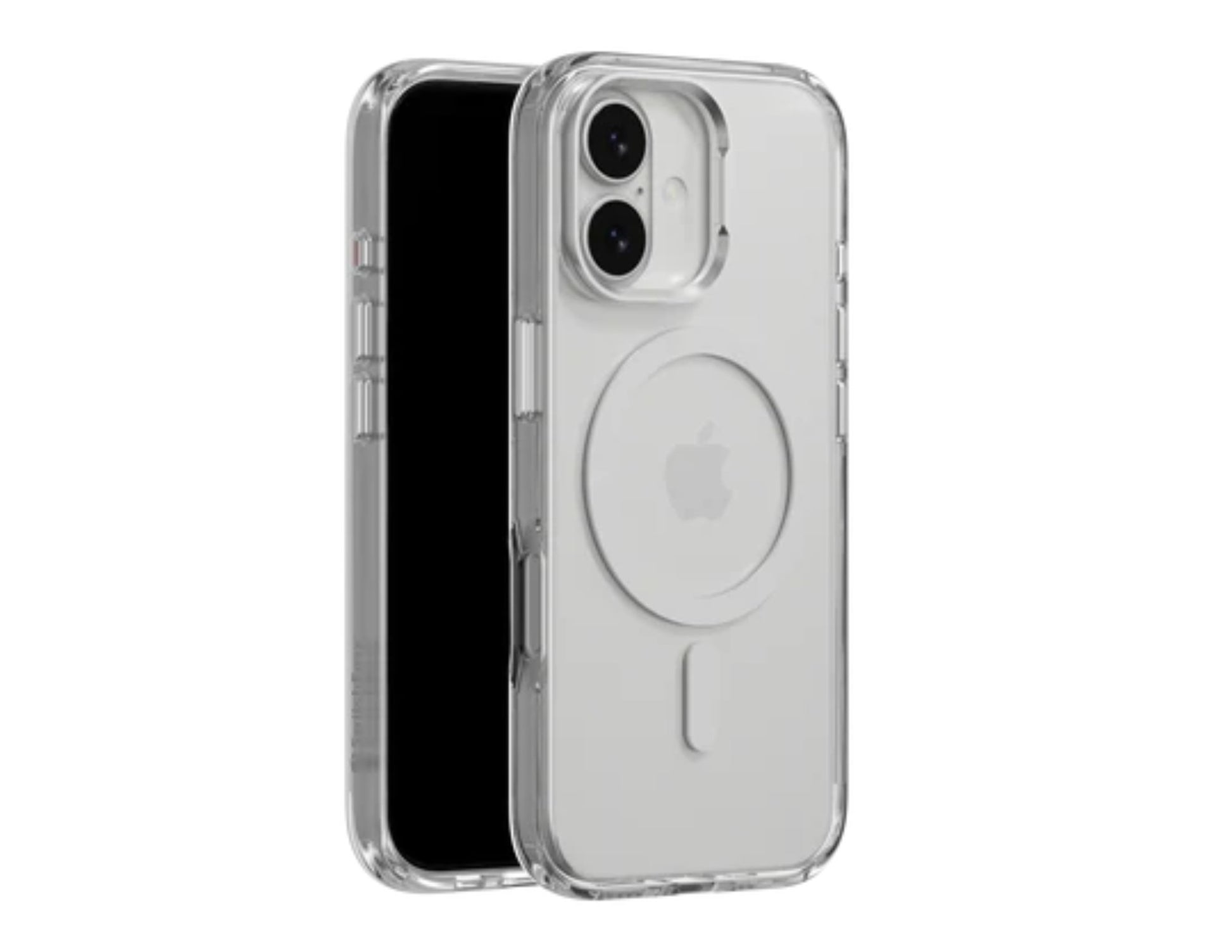 SwitchEasy LenStand M Protective Case for iPhone 17 and 17 Air, foldable stand, metal lens protection, 10ft drop tested, MagSafe compatible, silver color, at Thabthaba Store Qatar