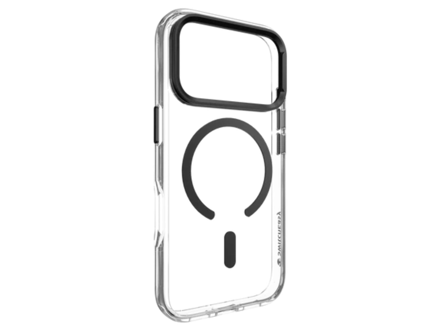 SwitchEasy LenStand M Protective Case for iPhone 17 Pro & Pro Max, foldable 60° stand, metal lens protection, 10-foot drop tested, MagSafe C-ring, silver, at Thabthaba Store Qatar