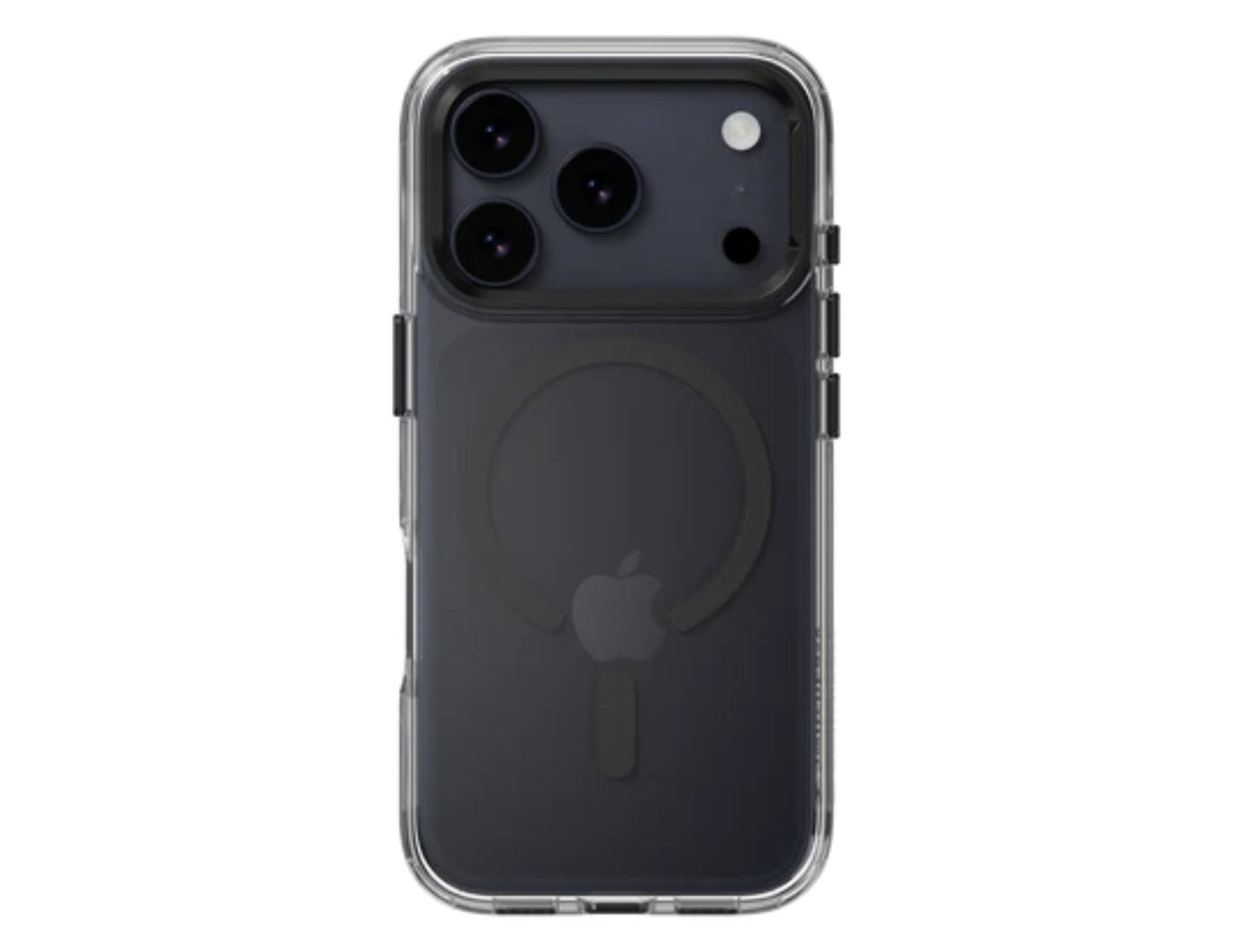 SwitchEasy LenStand M Protective Case for iPhone 17 Pro & Pro Max, foldable 60° stand, metal lens protection, 10-foot drop tested, MagSafe C-ring, silver, at Thabthaba Store Qatar