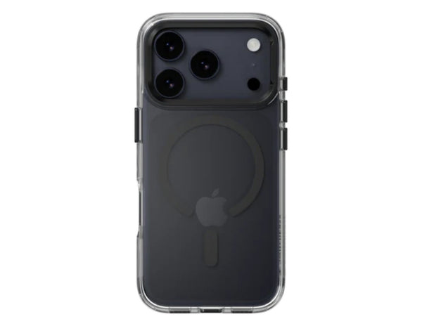 SwitchEasy LenStand M Protective Case for iPhone 17 Pro & Pro Max, foldable 60° stand, metal lens protection, 10-foot drop tested, MagSafe C-ring, silver, at Thabthaba Store Qatar