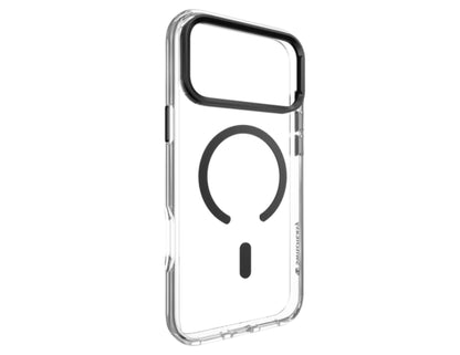 SwitchEasy LenStand M Protective Case for iPhone 17 Pro & Pro Max, foldable 60° stand, metal lens protection, 10-foot drop tested, MagSafe C-ring, silver, at Thabthaba Store Qatar