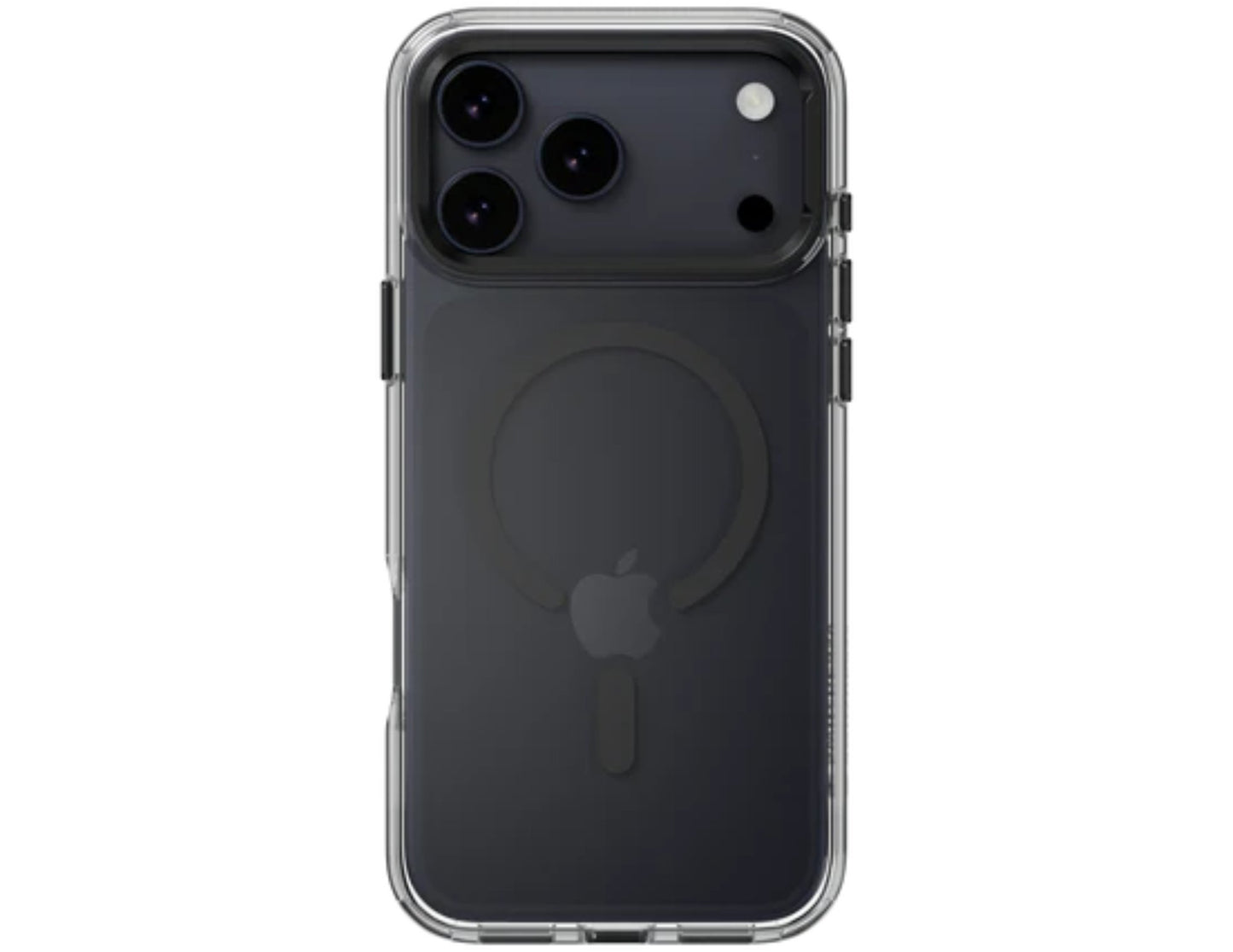 SwitchEasy LenStand M Protective Case for iPhone 17 Pro & Pro Max, foldable 60° stand, metal lens protection, 10-foot drop tested, MagSafe C-ring, silver, at Thabthaba Store Qatar