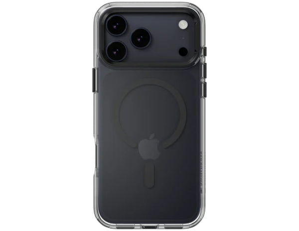 SwitchEasy LenStand M Protective Case for iPhone 17 Pro & Pro Max, foldable 60° stand, metal lens protection, 10-foot drop tested, MagSafe C-ring, silver, at Thabthaba Store Qatar