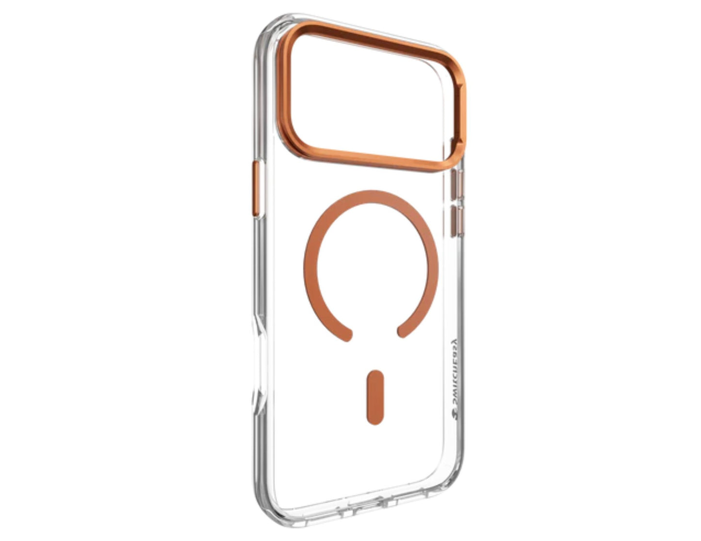 SwitchEasy LenStand M Protective Case for iPhone 17 Pro & Pro Max, foldable 60° stand, metal lens protection, 10-foot drop tested, MagSafe C-ring, silver, at Thabthaba Store Qatar