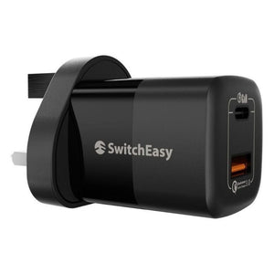 SwitchEasy PowerBuddy 40W GaN wall charger UK plug dual port fast charger Qatar