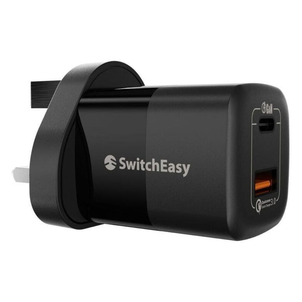 SwitchEasy PowerBuddy 40W GaN wall charger UK plug dual port fast charger Qatar