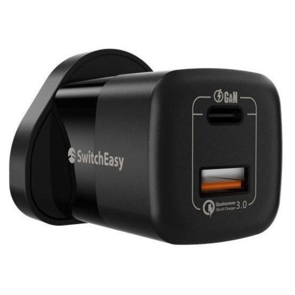 SwitchEasy PowerBuddy 40W GaN wall charger UK plug dual port fast charger Qatar
