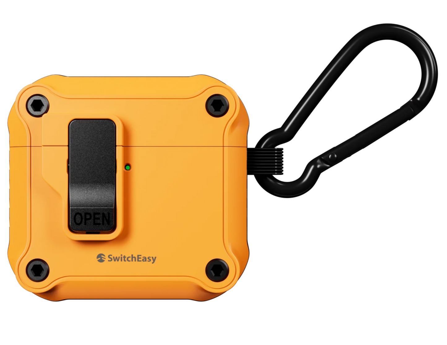 Bold Yellow SwitchEasy Rugged Shield AirPods 4 Case with durable build.