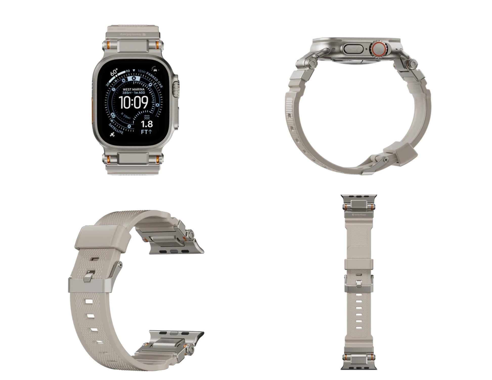 SwitchEasy Rugged Silicone Apple Watch band 44mm waterproof metal buckle Thabthaba Qatar