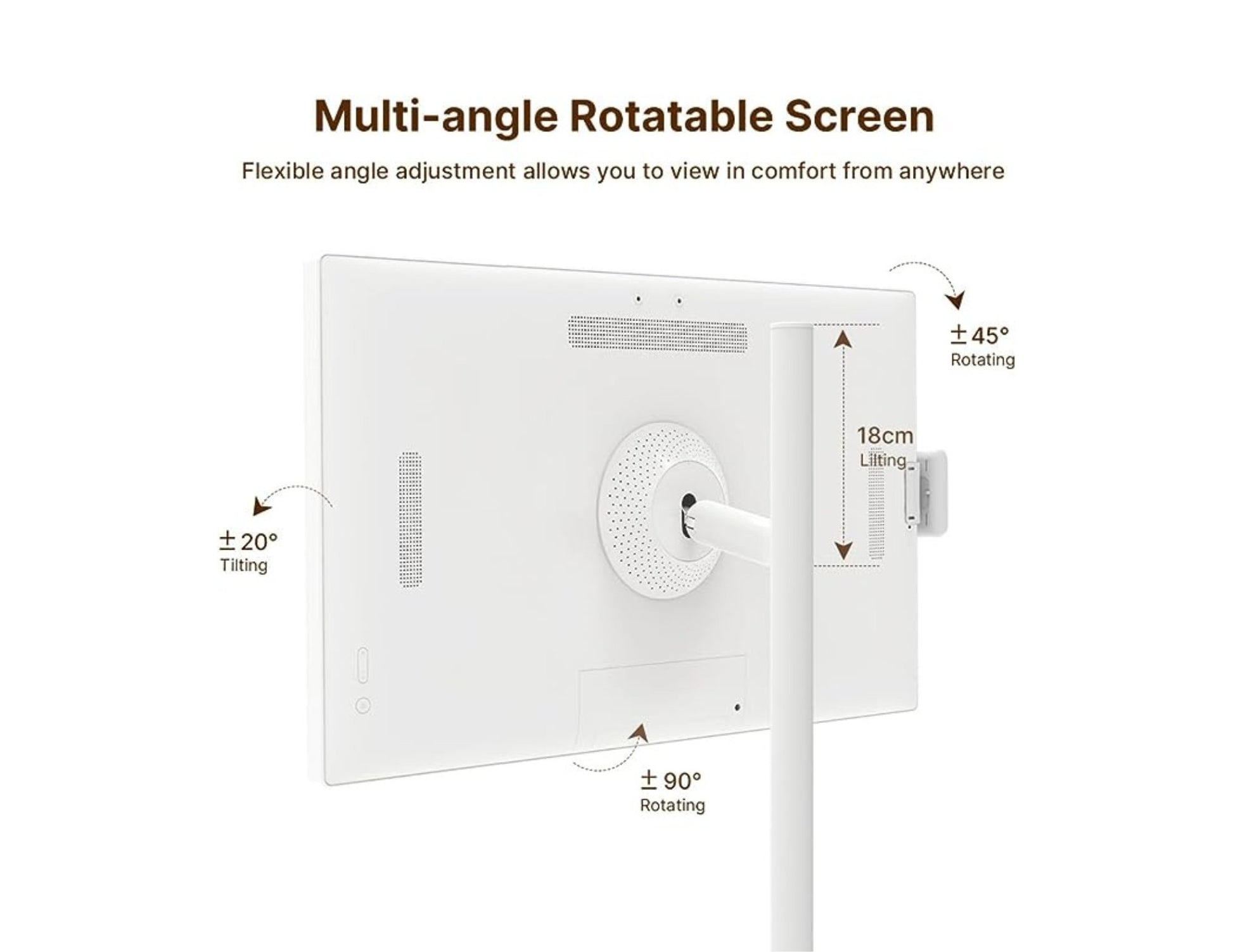 Taktik 32-inch portable smart screen with Android 12 and rotatable touch display