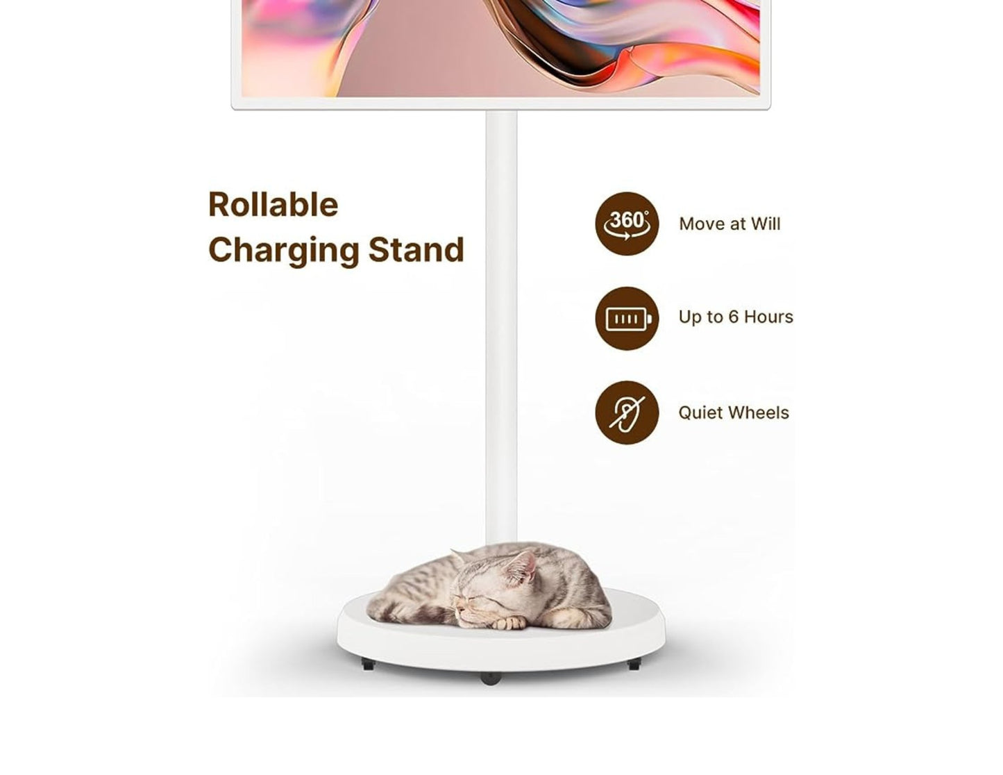 Taktik 32-inch portable smart screen with Android 12 and rotatable touch display