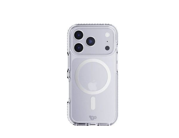 Tech21 EvoCrystal MagSafe Case for iPhone 17 Pro, Pro Max & Air Clear Metallic Silver
