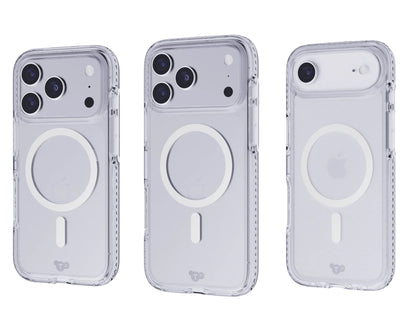 Tech21 EvoCrystal MagSafe Case for iPhone 17 Pro, Pro Max & Air Clear Metallic Silver