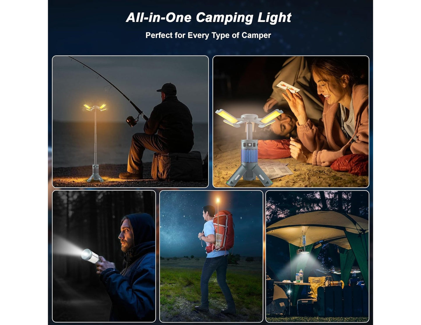 Telescopic 5-in-1 camping light 12000mAh extended view Qatar