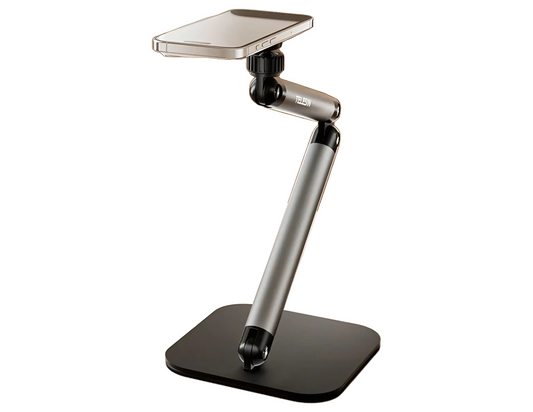 TELESIN Magnetic Desktop Phone Stand P3-DS-01 with a phone attached using the magnetic ring.