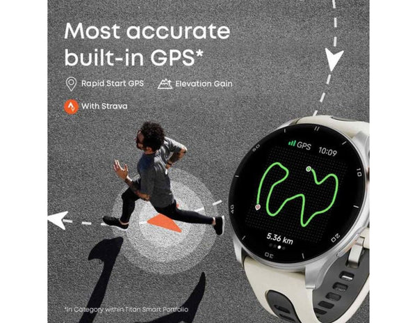 Titan Celestor Advanced GPS Smartwatch Black Silicone Strap Thabthaba Store Qatar