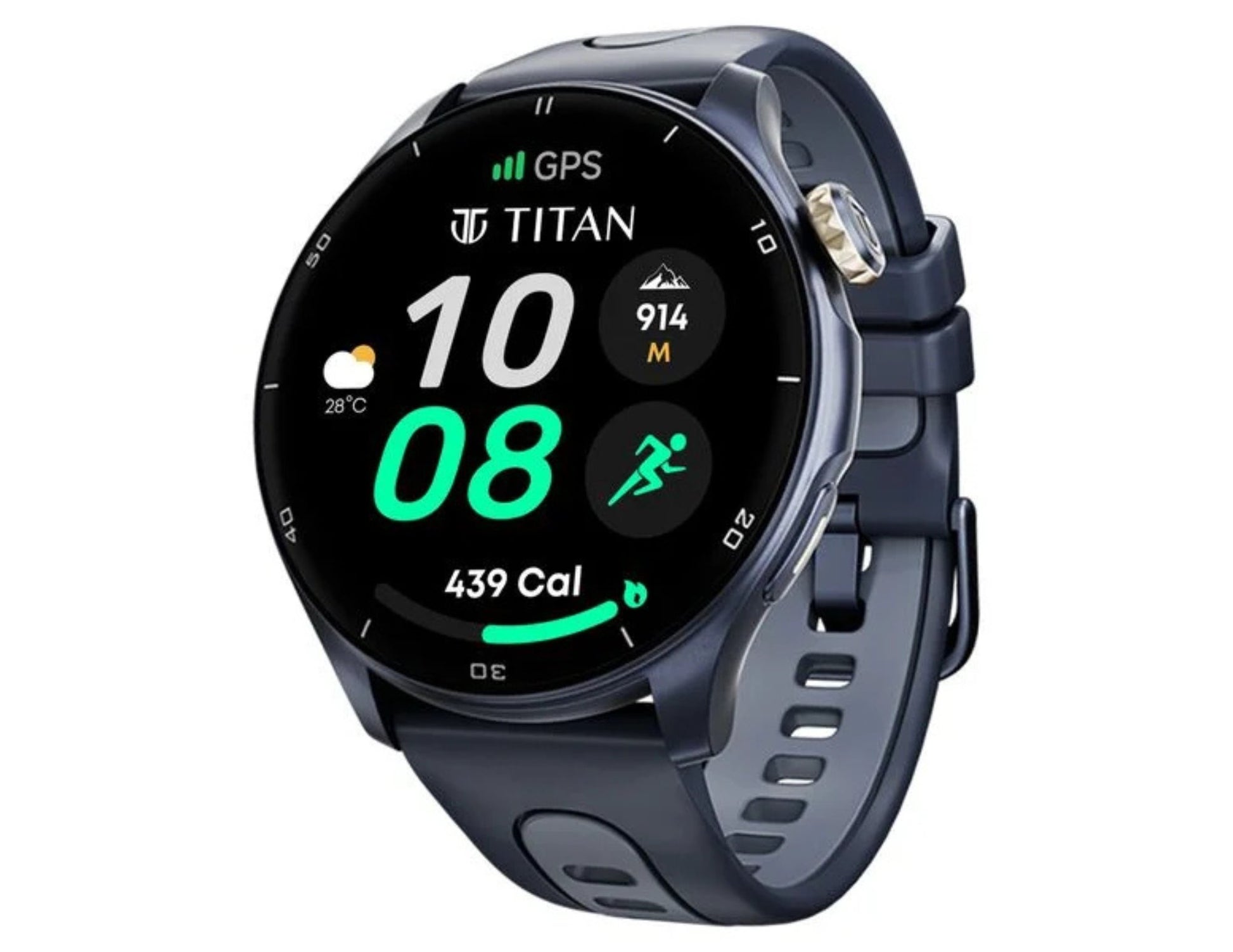 Titan Celestor Advanced GPS Smartwatch Black Silicone Strap Thabthaba Store Qatar