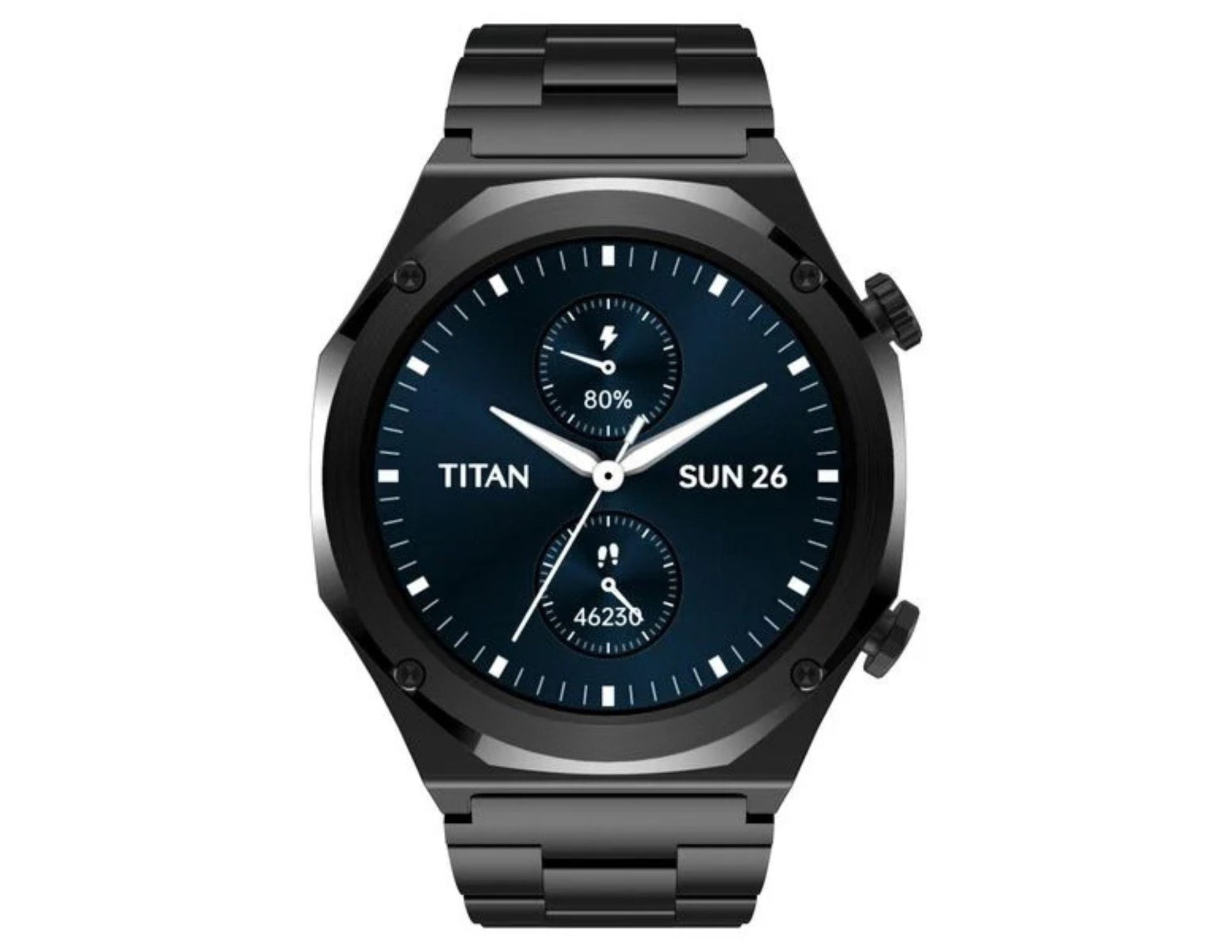 Titan Maestro Premium Metal Smartwatch Black Stainless Steel Thabthaba Store Qatar