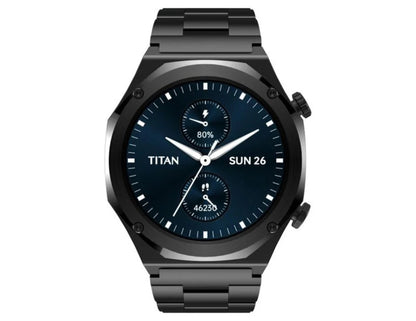 Titan Maestro Premium Metal Smartwatch Black Stainless Steel Thabthaba Store Qatar
