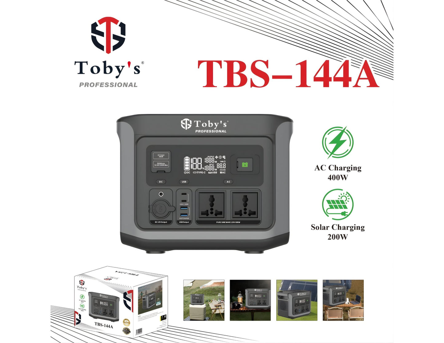 Toby's Professional 600W power station TBS-144A 460.8Wh Qatar