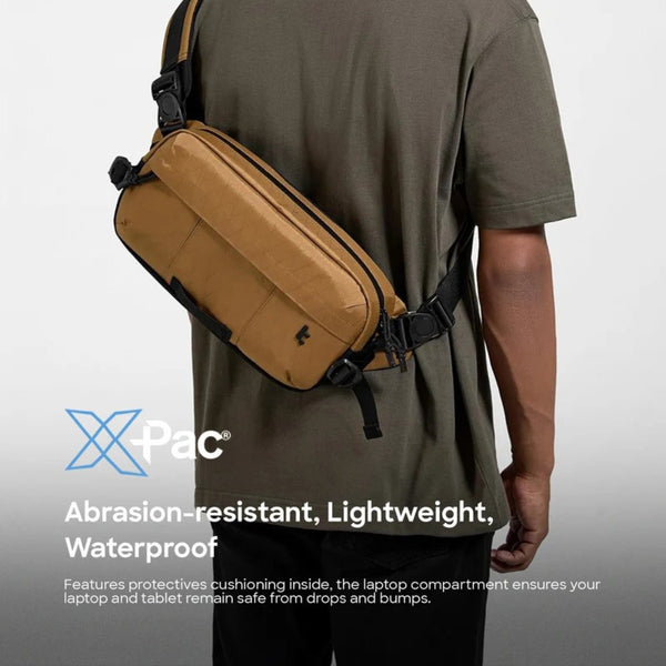 Tomtoc Wander T26 X-Pac Brown X-Pac waterproof daily sling bag 5.5L Qatar