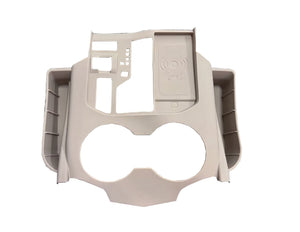 Toyota Land Cruiser LC300 rubber center console organizer tray in beige.