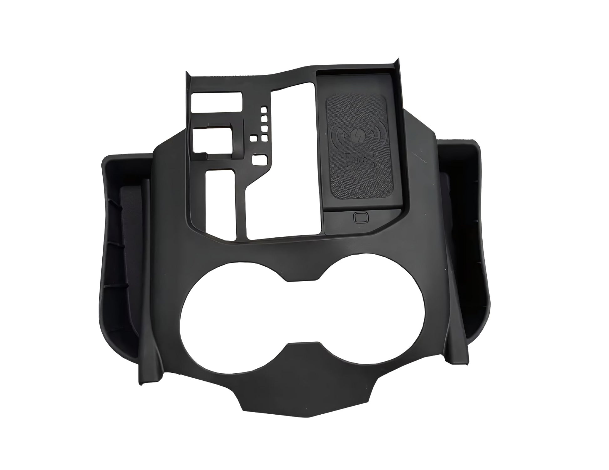 Toyota Land Cruiser LC300 rubber center console organizer tray in black.