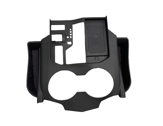 Toyota Land Cruiser LC300 rubber center console organizer tray in black.
