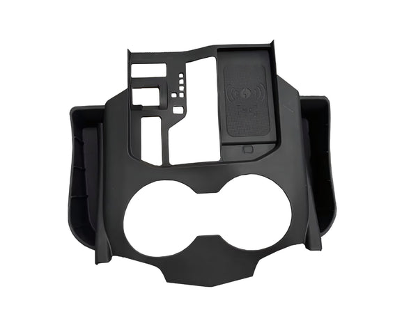 Toyota Land Cruiser LC300 rubber center console organizer tray in black.