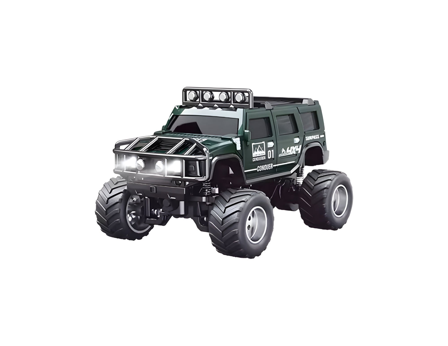Trasped 1:64 alloy RC off-road model car with large tires and lights at Thabthaba Store Qatar.