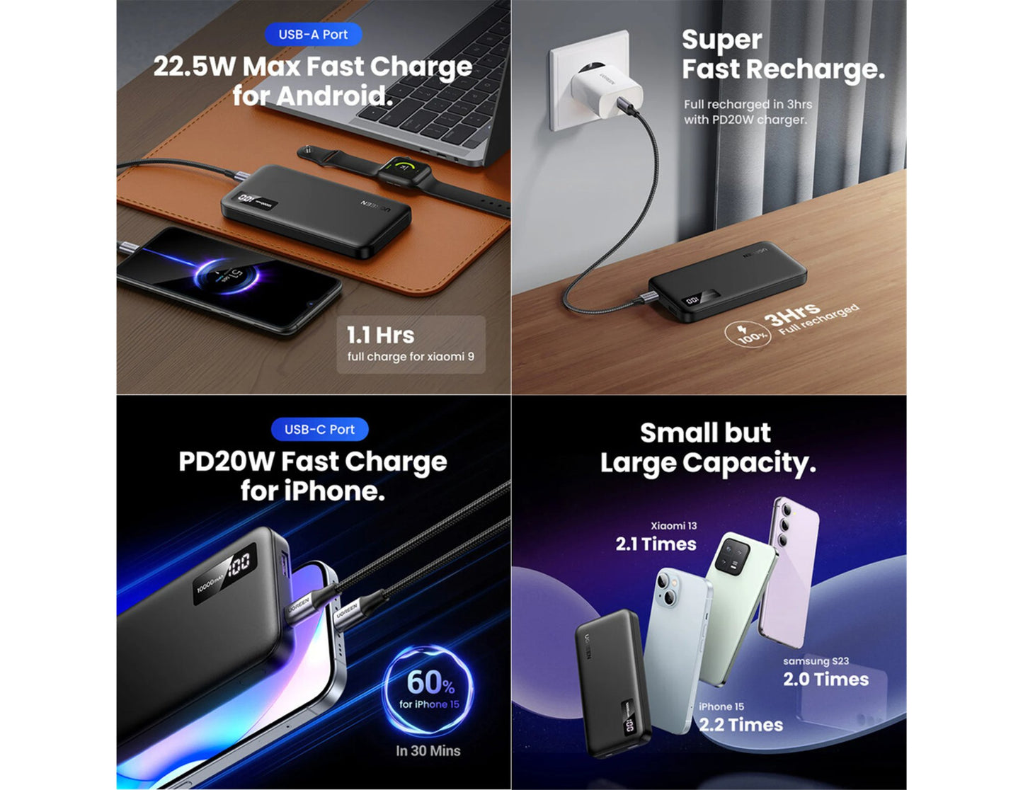 UGREEN PB311 10000mAh 20W fast charging power bank with LED display Qatar