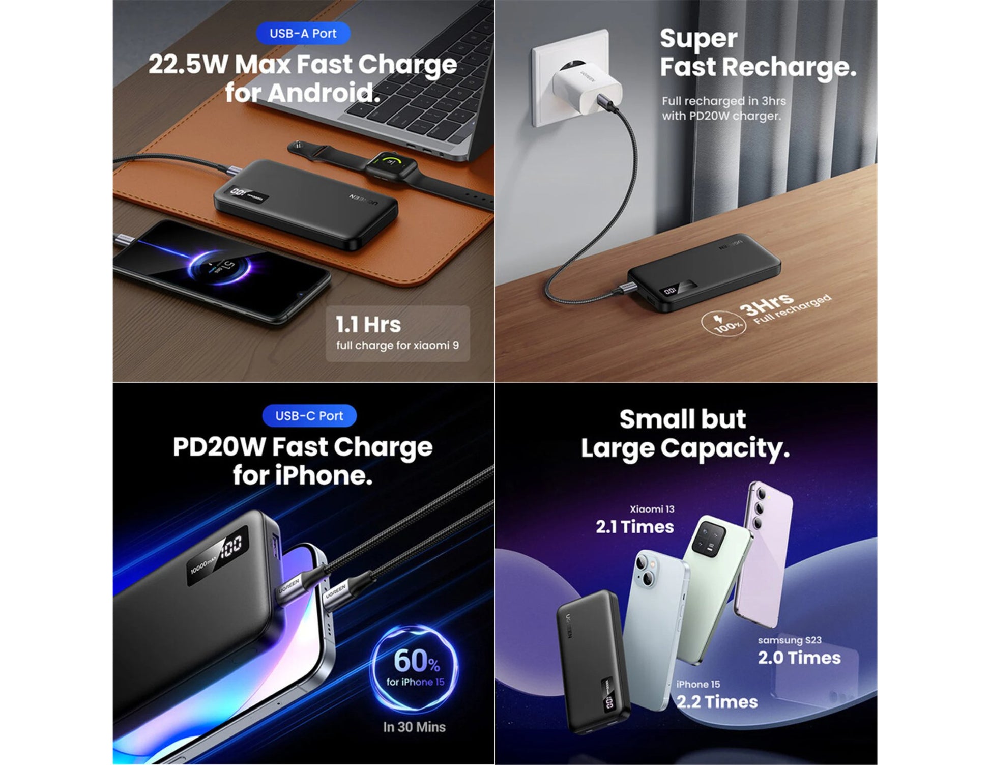 UGREEN PB311 10000mAh 20W fast charging power bank with LED display Qatar