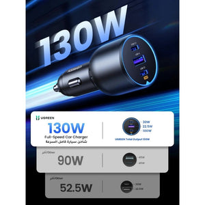 UGREEN EC705 130W 3-port fast car charger 100W USB-C PD Black Qatar