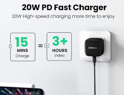 Ugreen PD GaN Fast Charger 20W CD137 white and black Qatar