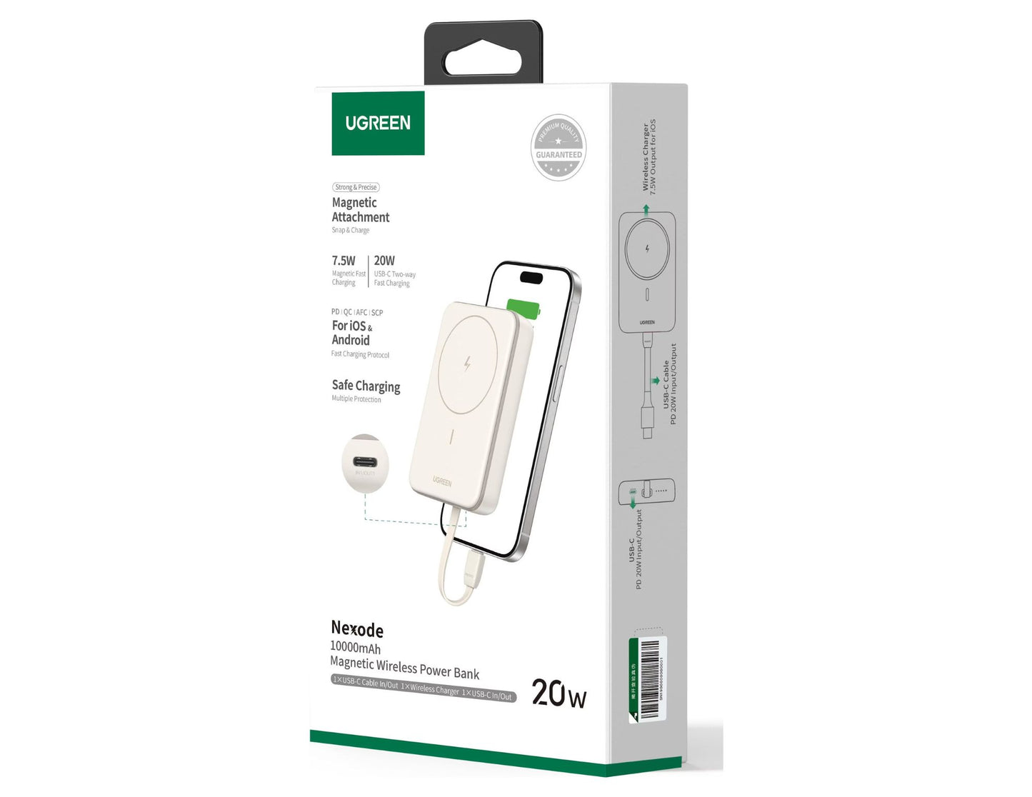 Ugreen Nexode 10000mAh Magnetic Wireless Power Bank 20W Beige Qatar