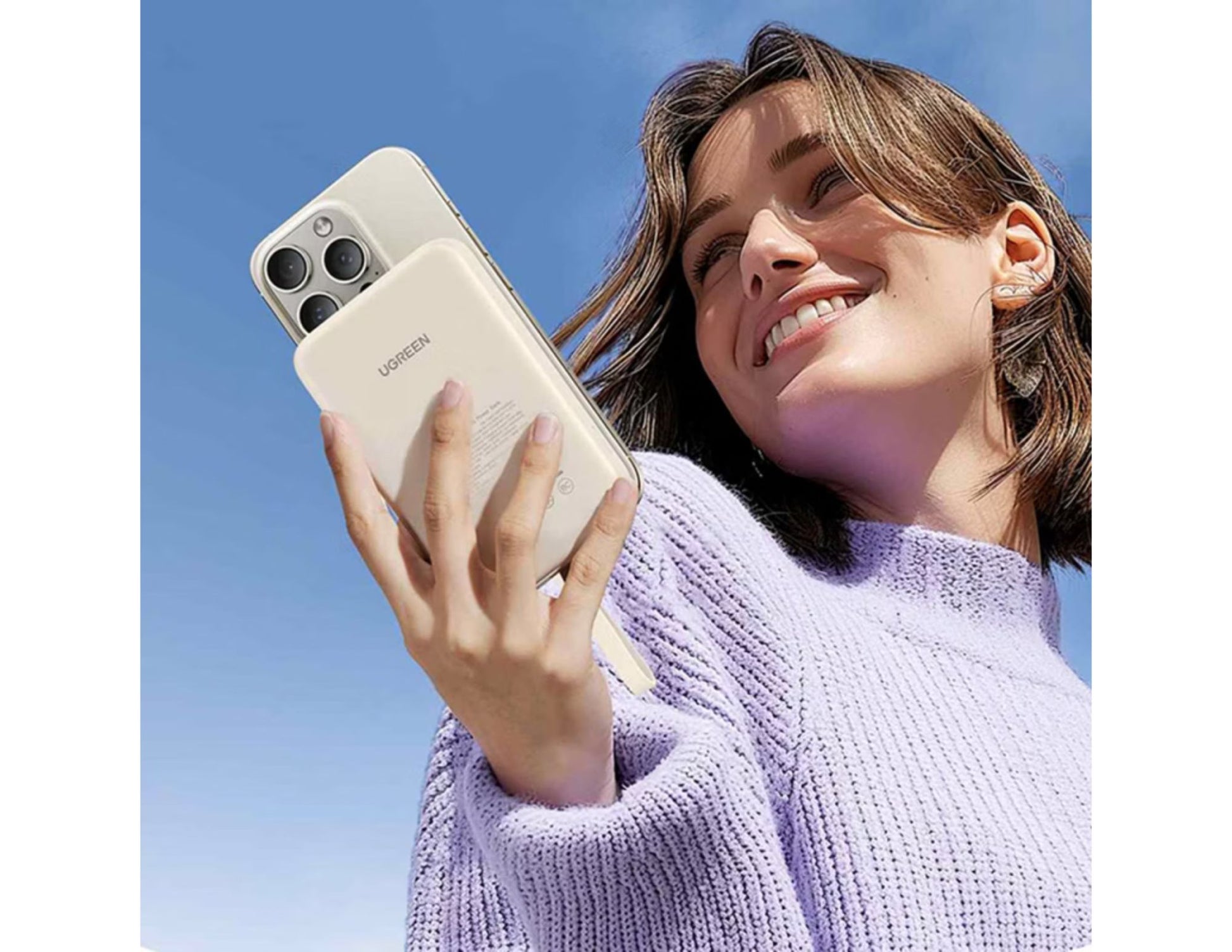 Ugreen Nexode 10000mAh Magnetic Wireless Power Bank 20W Beige Qatar