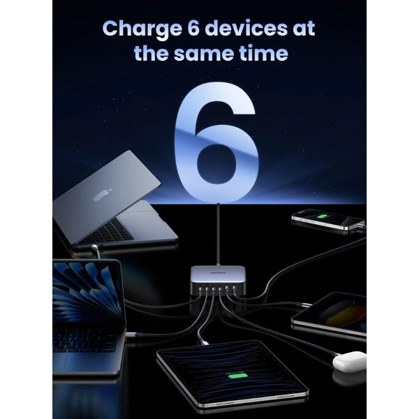 UGREEN Nexode 200W 6-Port GaN desktop fast charger UK Space Gray Qatar