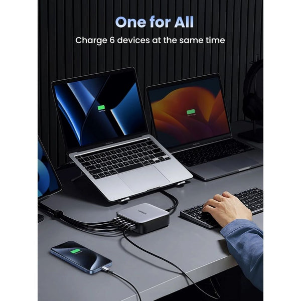 UGREEN Nexode 200W 6-Port GaN desktop fast charger UK Space Gray Qatar