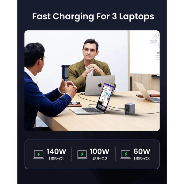Ugreen Nexode 300W 5-port GaN fast charger CD333 UK plug with 4 USB-C and 1 USB-A ports Qatar