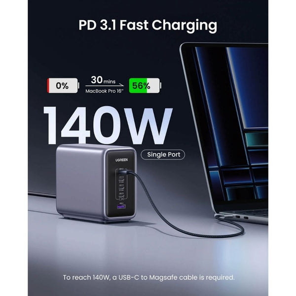 Ugreen Nexode 300W 5-port GaN fast charger CD333 UK plug with 4 USB-C and 1 USB-A ports Qatar